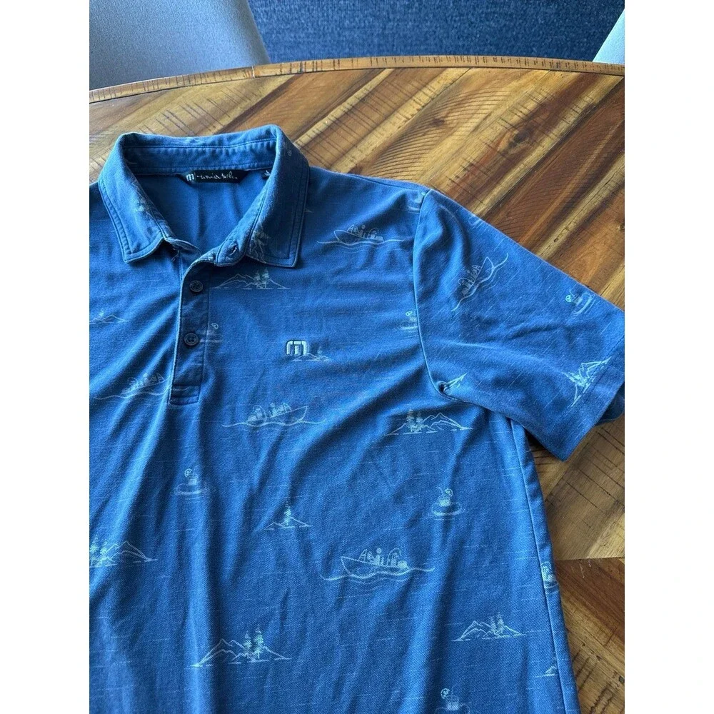 Travis Mathew Men's L Golf Short Sleeve Polo Shirt - Picture 3 of 6